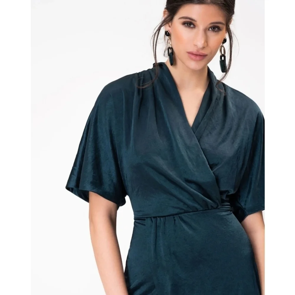 Leota Willow Teal Green Dress in Luster Jersey